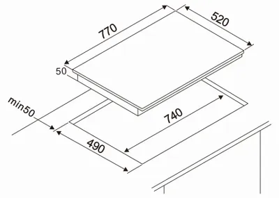 Produktbild von Respekta Rahmenloses Glaskeramikkochfeld autark/Einbaukochfeld mit 4 Kochzonen / 9 Leistungsstufen/Touch Control/Bräterzone & 2-Kreis