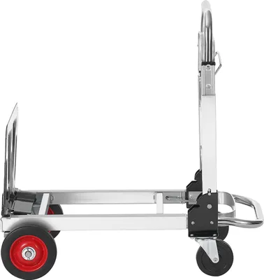 Immagine prodotto di SucceBuy Carrello portasacchi 2 in 1 in alluminio, portata 181 kg, trasformabile, pieghevole con ruote in gomma