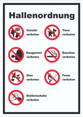 Produktbild von Schild Hallenordnung hochkant A4 (210x297mm)