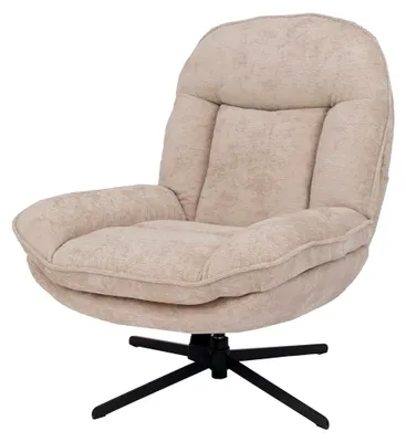 Produktbild von Relaxsessel mit Nosagfederung, drehbar, Metall, Stoff/Textil Chenille (370 g/m²) - Creme