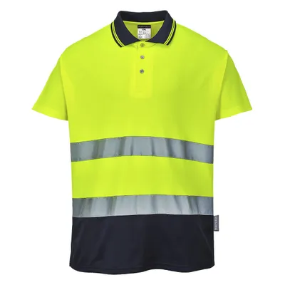 Obrázok produktu pre Portwest S174 Dvojfarebná bavlnená polokošeľa Yellow/Navy Veľkosť L
