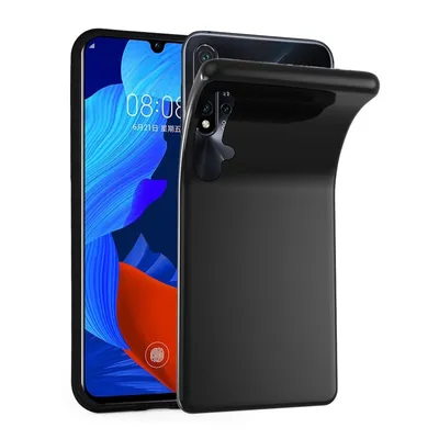Produktbild von Cadorabo Hülle für Huawei NOVA 5 / 5 PRO Schutz Hülle in Schwarz Schutzhülle TPU Silikon Cover Etui Case