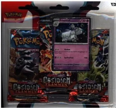 Produktbild von Pokémon Karmesin & Purpur Obsidianflammen - 3-Pack Blister Evoli - DE