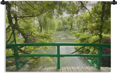 Produktbild von MuchoWow® Wandteppich Wandbehang Blick auf das Wasser von der japanischen Brücke im Garten von Monet in Giverny, Frankreich 60x40 cm Tapisserie Dekoration Wandtuch - Wanddekorationen