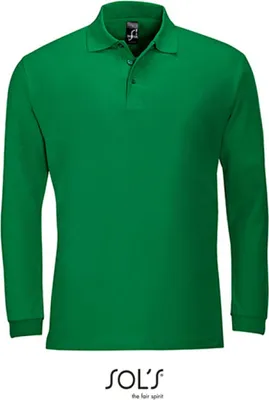 Produktbild von SOLs 11353 | Herren Longsleeve Poloshirt Winter II - Farbe: Kelly Green - Größe: S