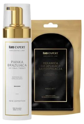 Productafbeelding van TanExpert New Definition zelfbruinende mousse + TanExpert Exclusive Line Magic Mitt applicatiehandschoen