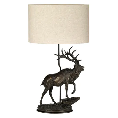 Obrázok produktu pre Stolná lampa Angus Bronze Patinated Plastic Fabric 1 Light E27