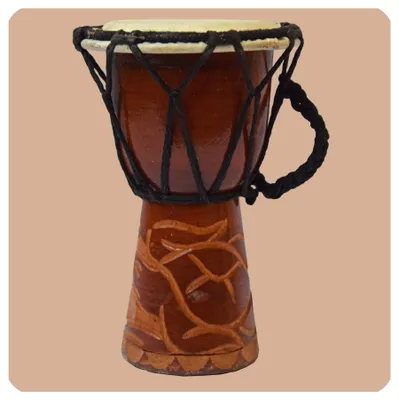 Produktbild von Djembe | geschnitzt 15 cm | Bongo Afrikanische Trommel aufwendige Schnitzerei