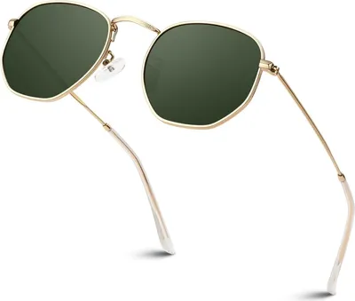 Immagine prodotto di Occhiali da sole Sunier Donna Uomo Polarizzati Moda Protezione UV400 - Montatura esagonale in metallo