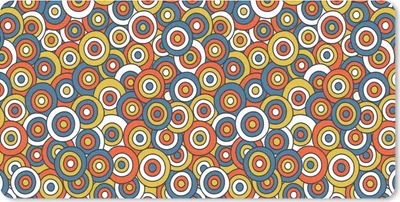 Produktbild von MuchoWow® Schreibtischunterlage Muster - Retro - Kreis 80x40 cm - XXL Mauspad - Gaming Mauspad