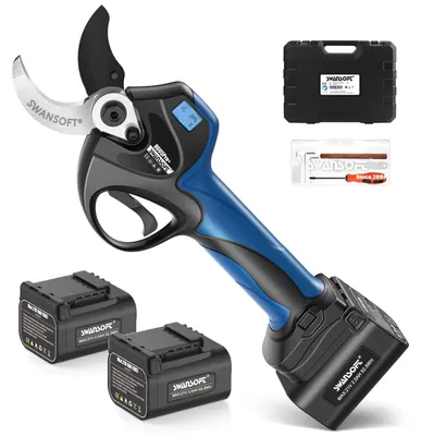 Image de Sécateur électrique, lame résistante, autonomie efficace, bleu, 3 piles