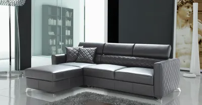 Image de Eсksofa fonction lit L-forme canapé design rembourrage textile 100% cuir italien