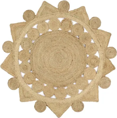 Produktbild von Handgefertigter Teppich aus geflochtener Jute, 120 cm