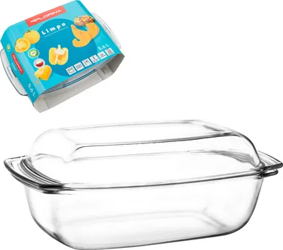 Produktbild von Auflaufform Glas Backform Bräter mit Deckel FLORINA LIMPO 5,6 l