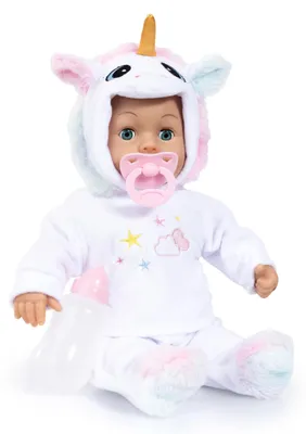 Immagine prodotto di Bayer Design 93824CU: Bambola interattiva per bambini, bambola parlante, con 24 suoni di neonato, occhi che si chiudono, corpo morbido, 38 cm, inclusa tettarella e biberon