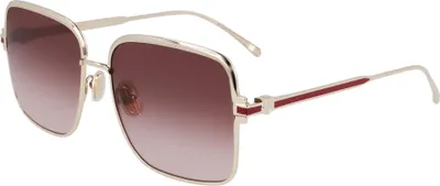 Image de Lunettes de soleil pour femmes Ferragamo SF317S, monture dorée avec dégradé marron, dimensions : 57/16/140