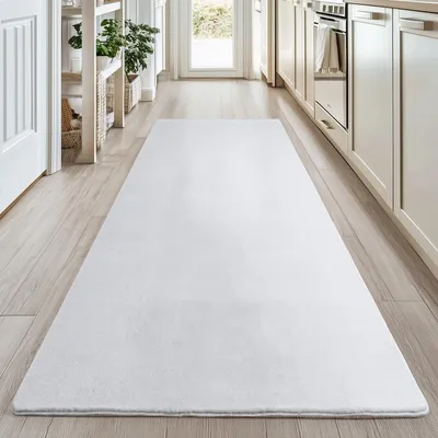 Obrázok produktu pre Homebyhome Prateľný koberec s krátkym vlasom, protiskluzový a mäkký, moderný jednofarebný dizajn do obývacej izby a spálne, rozmery: 80 x 250 cm