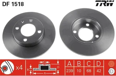 Produktbild von TRW Bremsscheiben (2 Stück) Vorderachse DF1518