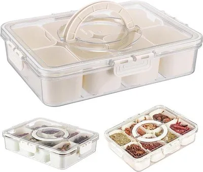 Produktbild von Gedeelde Kruidencontainer mit Deckel Snackteller Servierteller für Chips und Dip Gemüse Süßigkeiten Snacks Kräuter