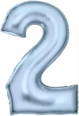 Immagine prodotto di Palloncino in foil numero 2 azzurro metallizzato - 83 cm