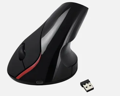 Imagen del producto de Ratón vertical inalámbrico de 2.4G, 2400 DPI, 6 botones, compatible con portátiles, PC, MacBook y Windows. Modelo: S6