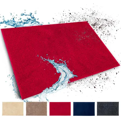 Produktbild von Floordirekt Schmutzfangmatte Nasa, rechteckig, 14 mm hoch, waschbar bei 30 Grad, wasserabsorbierend, Fußmatte für den Eingang – Rot, 60x90 cm