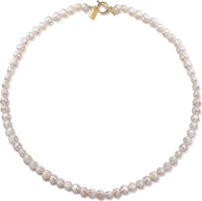 Produktbild von SORANO Halskette mit Süßwasserperlen, 925 Sterling Silber und 18k vergoldetem Knebelverschluss