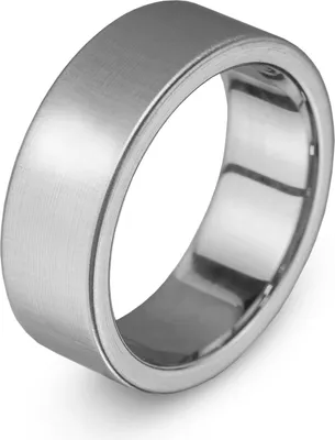 Produktbild von Frank 1967 7FR-0005-61 Stalen Ring - Heren - Glad - 8 mm Breed - Maat 61 - Staal - Zilverkleurig