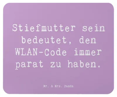 Produktbild von Mr. & Mrs. Panda Mousepad Spruch Stiefmutter Heldin - Lavendeltraum - Geschenk, Mouse Pad, Mauspad, herzerwärmende Sprüche, pc mausunterlage, familie, Stiefkind, Lächeln