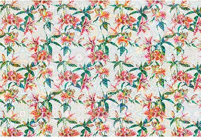 Produktbild von Tadessi Fototapete | Blumen | 4.00 m x 2.70 m | Creme | Rot | Wandbild | Digitaldruck