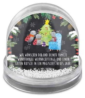 Produktbild von Mr. & Mrs. Panda Weihnachts Schneekugel Weihnachten Smörle - Kreidetafel - Geschenk, dekoartikel, Pfefferminzstange, Weihnachtsbaum, Tannennadeln, Modern, glitzerkugel