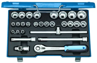 Produktbild von GEDORE 19 VMU-10 Steckschlüssel-Satz 1/2" 28-teilig 6-kant 10-36 mm, 2682869
