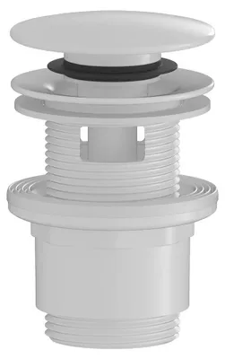 Produktbild von CERANO - Ablauf für Waschbecken - 5/4" Click-Clack-Mechanismus mit Überlauf - Kunststoff - 35/50 mm - Weiß, glänzend