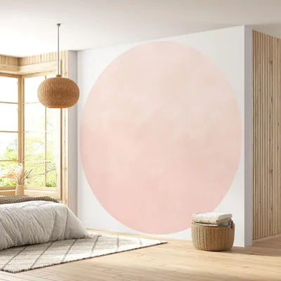 Produktbild von Runde Tapete / Kreis - Lumaléa - Hellpfirsich - Trendfarbe - Standardpapier 170 g, abwaschbar - Durchmesser 130 cm