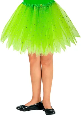 Produktbild von Glitzer Tütü Petticoat für Kinder | 30cm Farbe: Grün