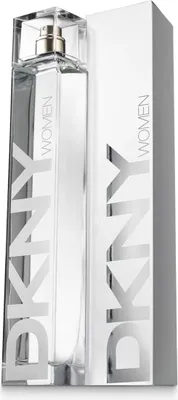 A bottle of DKNY Energizing Woman Eau de Toilette and its packaging are displayed against a white background.