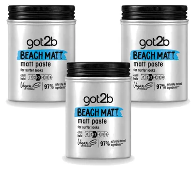 Produktbild von 3 x got2b Beach Matt Stylingpaste - Matte Finish - 100 ml - Vorteilspackung - 3 Stücke