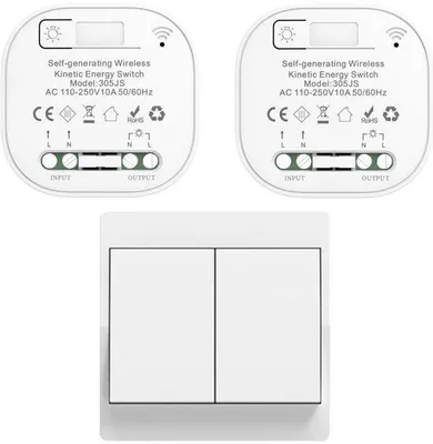 Productafbeelding van Draadloze Lichtschakelaar Set met Afstandsbediening - Batterijloos en Eenvoudig te Installeren