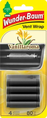 Produktbild von WUNDER-BAUM Vent Wrap Lufterfrischer fürs Lüftungsgitter | Bietet Langanhaltenden Duft | Unauffälliges Design | Vanilla Duft | 4 Stück