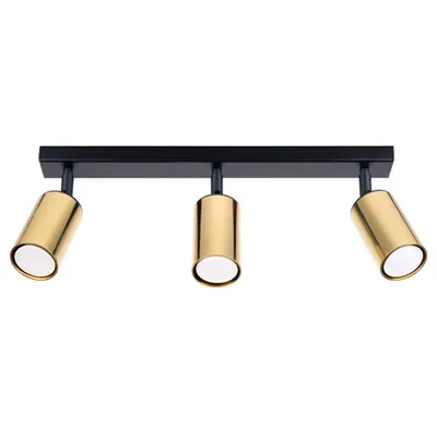 Productafbeelding van SOLLUX verlichting, plafondlamp WINX 3, zwart/goud