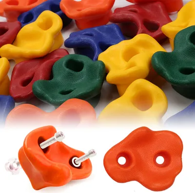 Immagine prodotto di Fiqops 10X Supporti per arrampicata robusti all'aperto incl. viti per bambini Pietre da arrampicata Boulder Wall