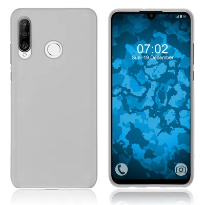 Produktbild von PhoneNatic Case kompatibel mit Huawei P30 Lite / P30 lite New Edition - transparent-weiß Silikon Hülle matt Cover