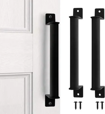 Obrázok produktu pre Kľučky na posuvné dvere z uhlíkovej ocele, sada 2 ks, 225 mm, čierne.