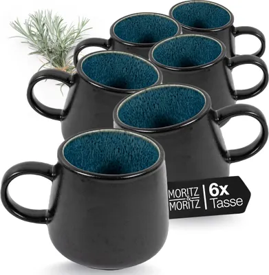 Produktbild von Moritz & Moritz SOLID Kaffeebecher 6er - Schwarz/Blau