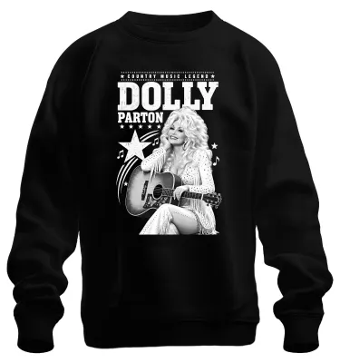Productafbeelding van Dolly Parton, legende van de countrymuziek, western gitaar, Nashville sweatshirt, trui, zwart, maat L