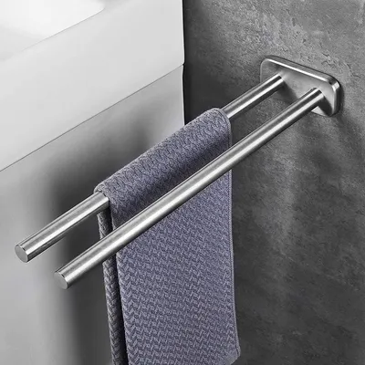 Produktbild von Handtuchhalter Edelstahl Gebürstet Bad Handtuchstange Zweiarmig Wandmontage Badezimmer handtuchhalter 40cm
