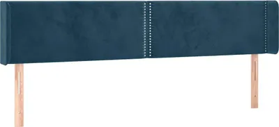 Produktbild von vidaXL Kopfteil mit Ohren Dunkelblau 183x16x78/88 cm Samt