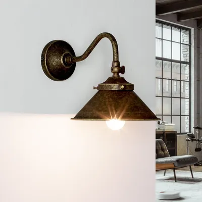 Produktbild von Wandlampe Messing massiv in Bronze verstellbar E14 Wandleuchte Küche