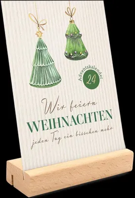 Produktbild von Wir feiern Weihnachten - Adventskalender mit Holzaufsteller