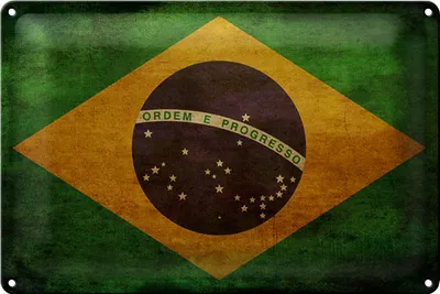 Produktbild von Blechschild Flagge 40x30cm Brasilien
